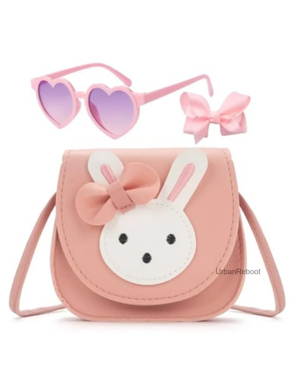 Toddler Girls Bunny Purse Small PU Leather Crossbody Satchel Gift Set